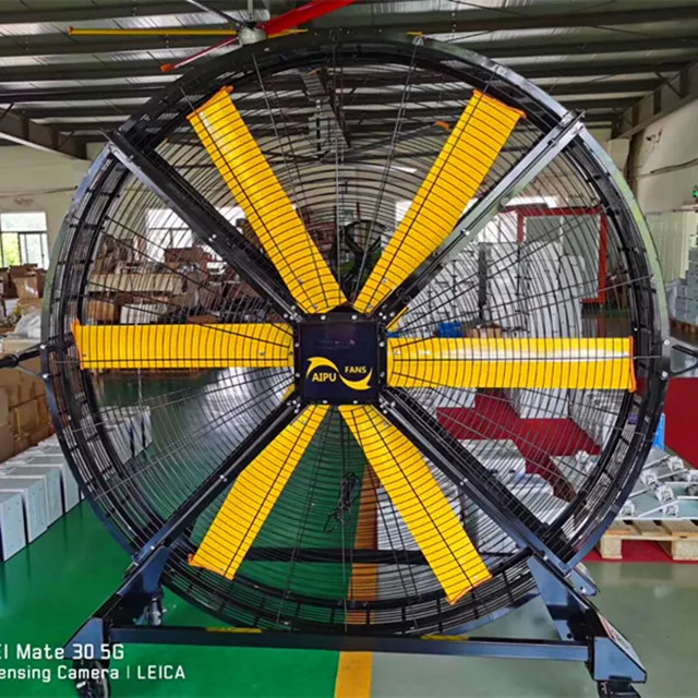 
 2000 мм 7 футов Электрический вентилятор низкой мощности PMSM двигатель постоянного тока ручной движущийся наружный промышленный напольный вентилятор  