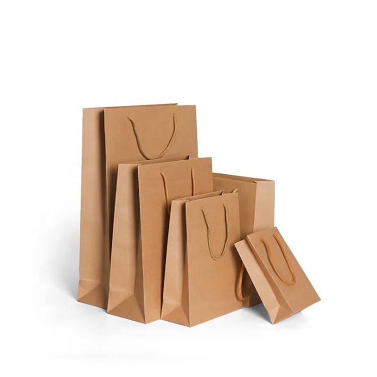KM Custom 100% Recycled Packaging Food Brown Kraft Paper Bag Gift/Shopping/Free Sample