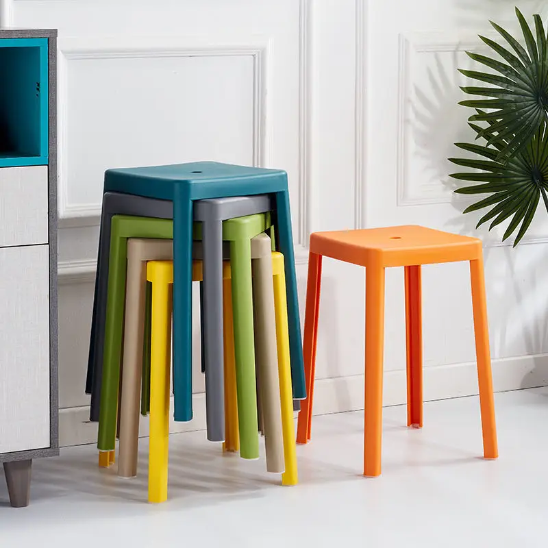 ULT-FY-HH Nordic plastic stool household thickened adult square stool simple modern living room high stackable stool