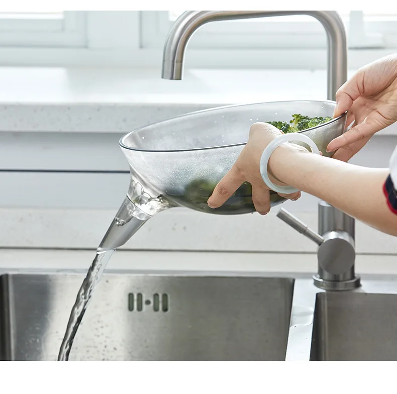 Multifunctional household kitchen sink draining basket plastic storage fruit strainer salad bowl