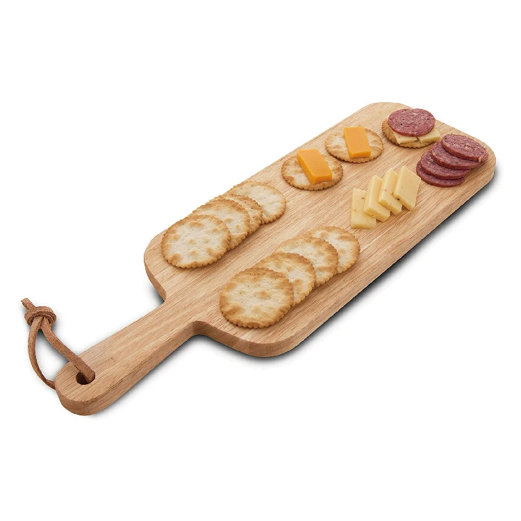 Oak Wood Reversible Cutting Serving Board with Handle in 1