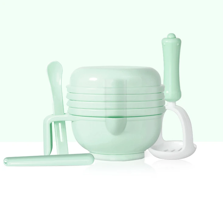 8 in 1 Baby Food Grinding Bowl Set Portable Baby Food Grinder with Spoon and Food Masher BPA Free for Baby Toddler Kids