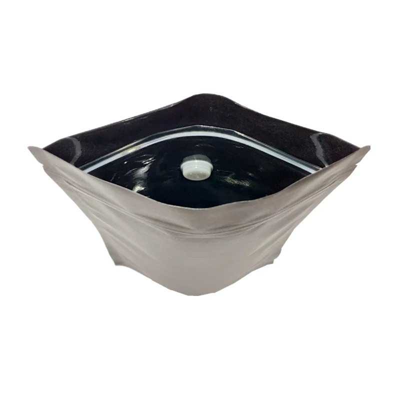 8oz stock black kraft paper stand up zipper pouch bag for coffee