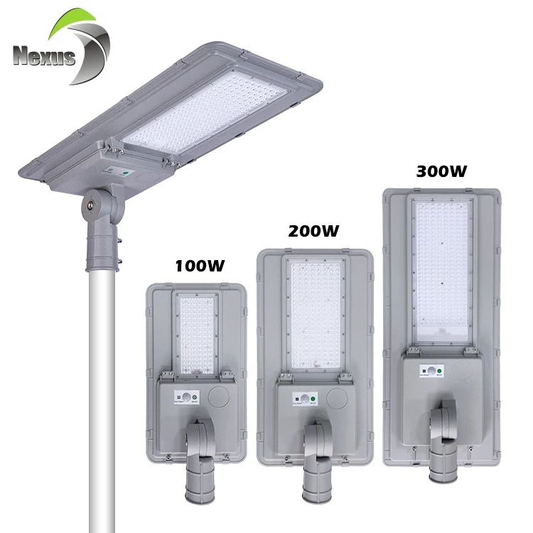 Hot Sale Smart Remote Control Road Light 100w 200w 300w Integrated All In One Solar Panel Street Lights