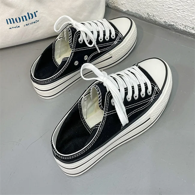 2021 Fall New Cream sneakers Ladies Korean Version Of The wall Bottom A Stirrup Students  running teni Sports sepatu casual shoe