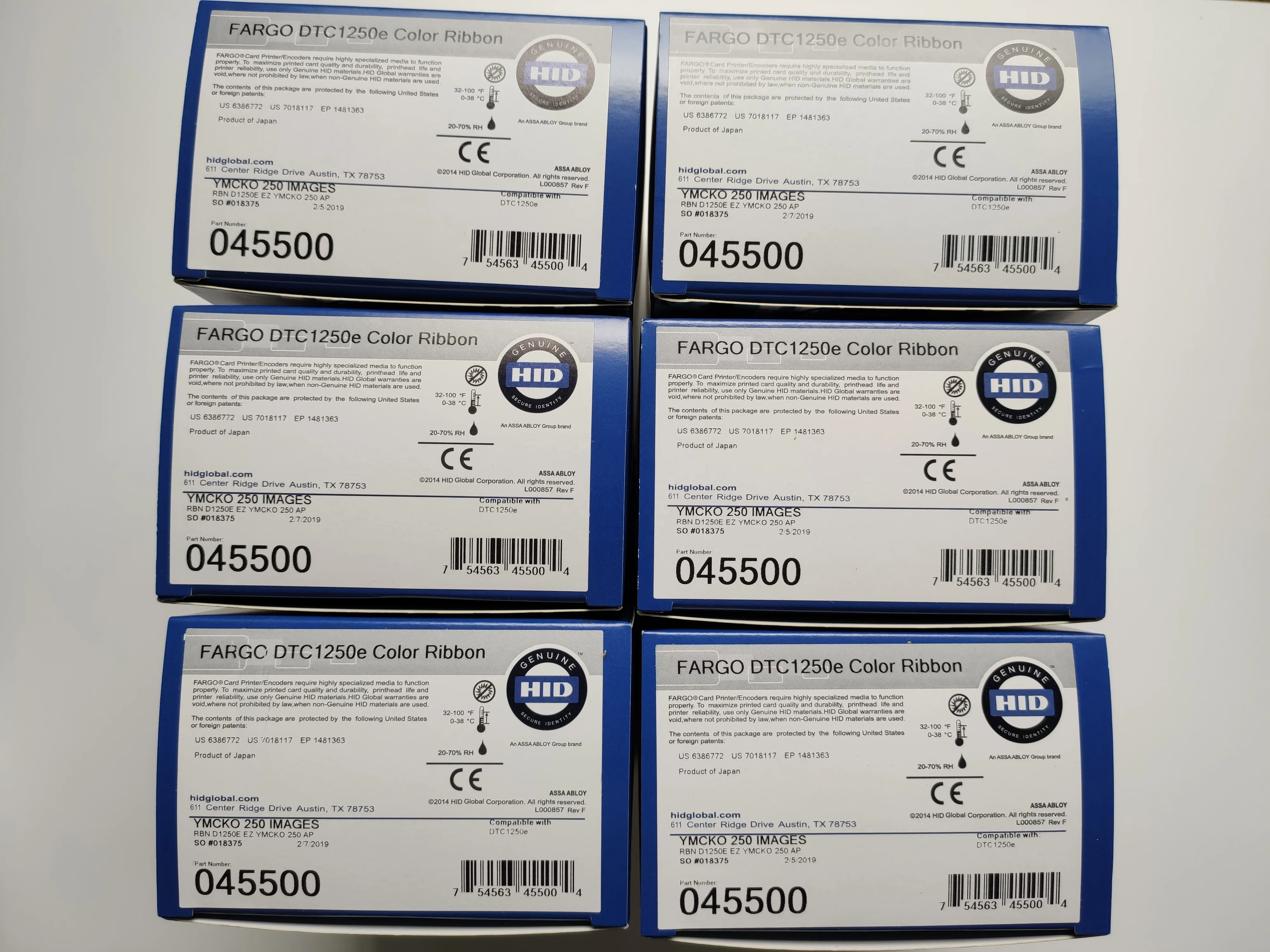 Original  DTC1250e Printer YMCKO Color Ribbon 45500