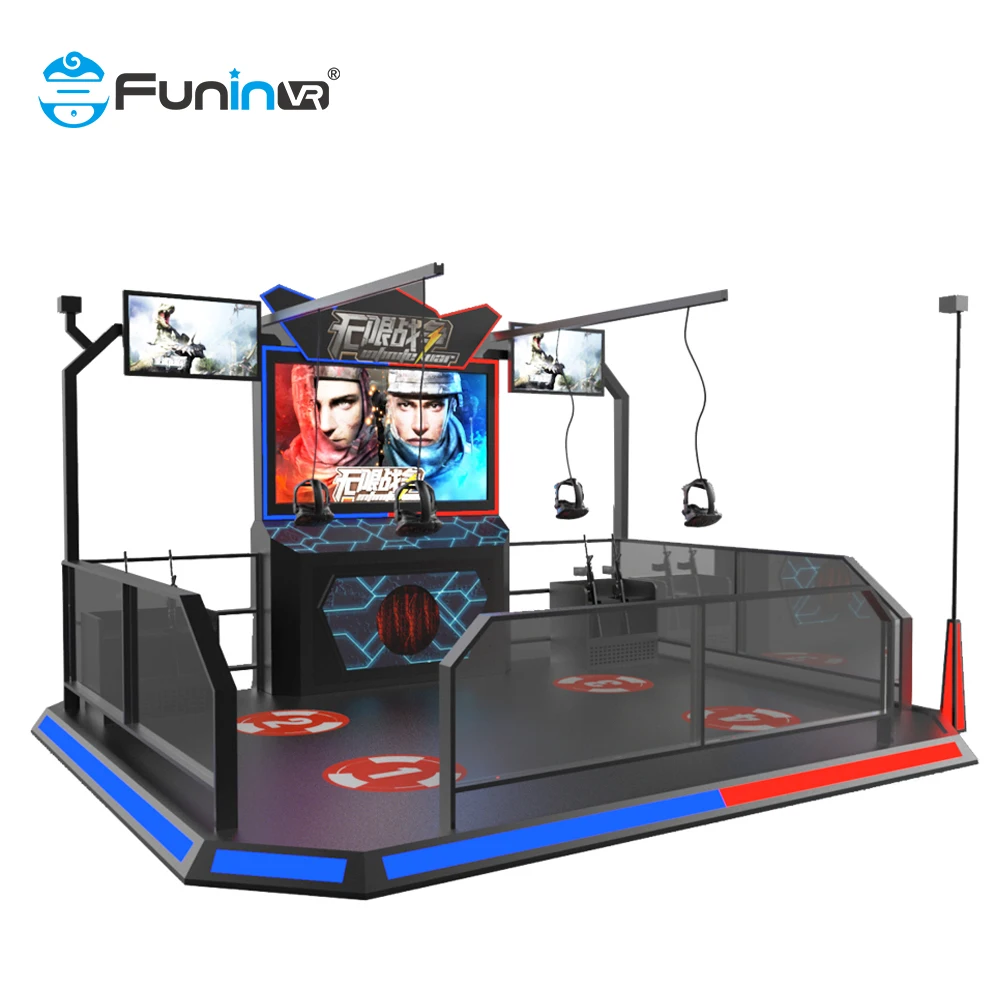 IAAPA Rent VR Infinity war dinosaur ride virtual reality 4 player PVP shooting amusement park kid ride for shopping mall
