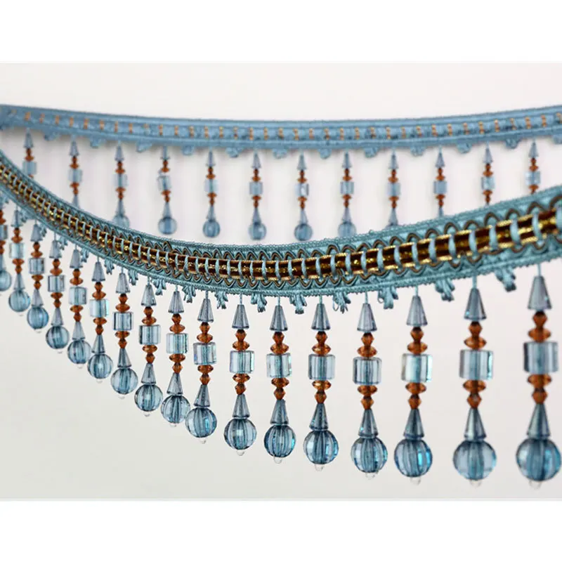 Curtain lace fringe beads tassel curtain decorative lace tassel and curtain head tablecloth lace dangling beads accessories