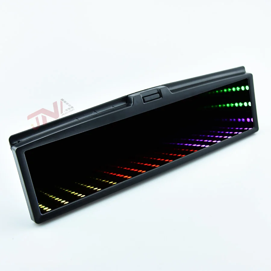JDM 270 мм широкоформатное зажимное зеркало 3D-RGB-LED-Light Infinity Galaxy Автомобильное зеркало заднего вида