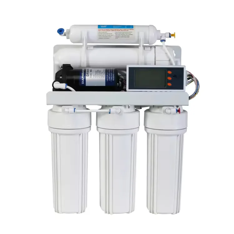 50GPD Pumped Undersink Reverse Osmosis RO Drinking Water Purifier System With LCD Display Controller