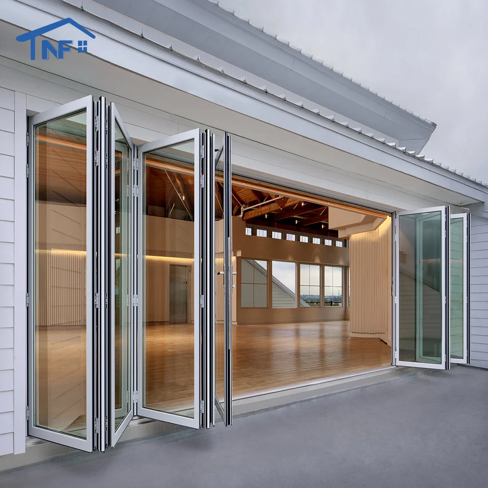 Australia AS2047 standard thermal break silver color double glass folding sliding patio door