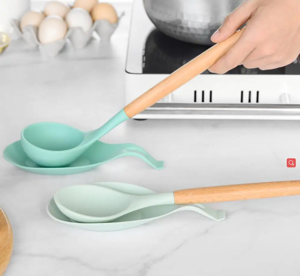 Heat Resistant Silicone Kitchen Spoon Holder Utensils Spoon Rest for kitchen