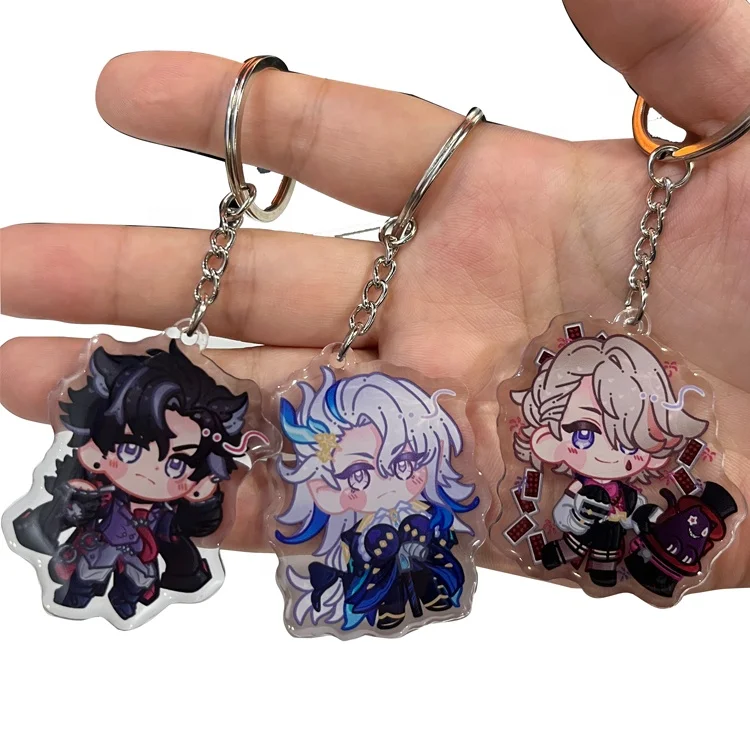 Professional Kunshan acrylic keychain Supplier Customized DIY Plastic Gift Keychain anime acrylic keychain