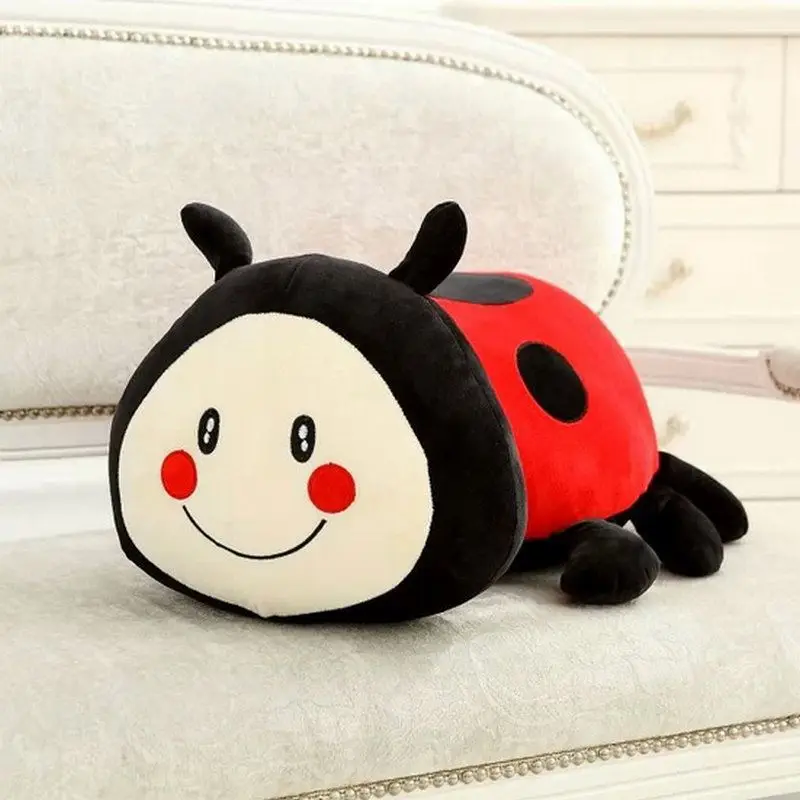 Customizable Ladybug Plush Toy Cute Stuffed Animal Ladybird Sofa Decorative Pillow Children Kids Toy
