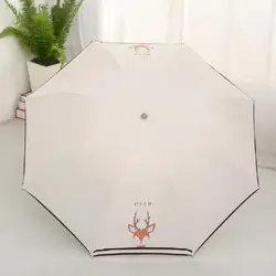 Черный резиновый солнечный и дождливый двухцелевой мультяшный солнцезащитный зонтик складной солнцезащитный зонтик с защитой от УФ-лучей Amazon горячая Распродажа зонтика