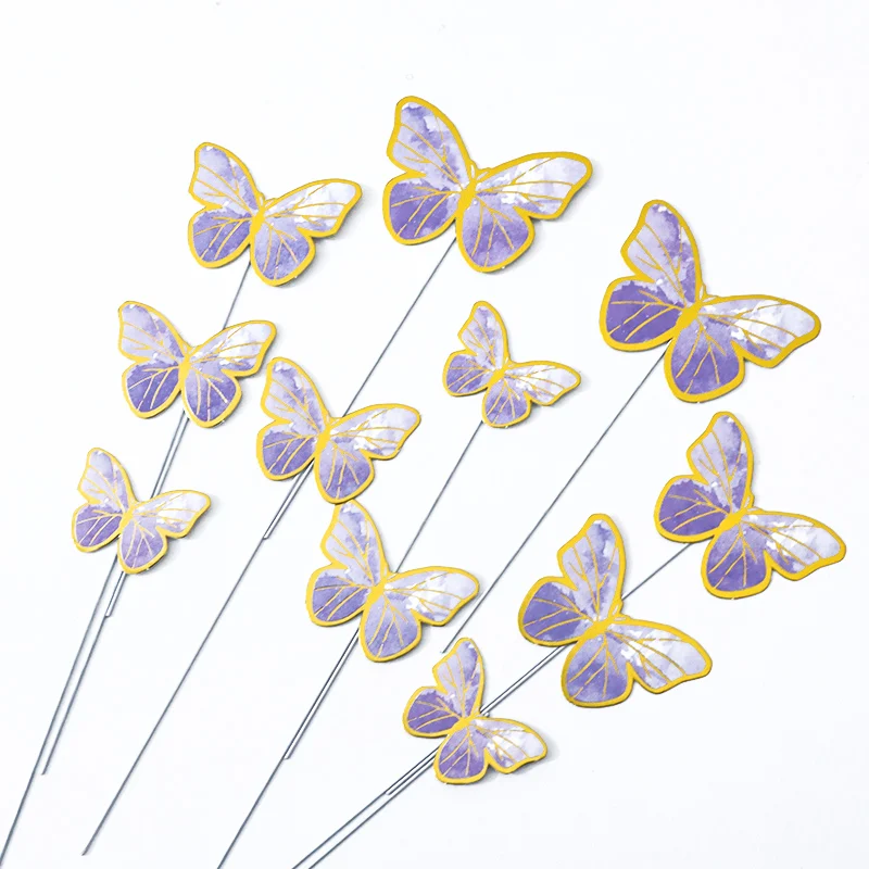 2021 cake decoration supplies happy new year birthday gifts decoration paper butterfly happy birthday cake toppers