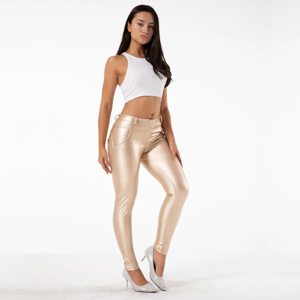 Shascullfites Melody wear золотые кожаные леггинсы наряд с меховой подкладкой водонепроницаемые