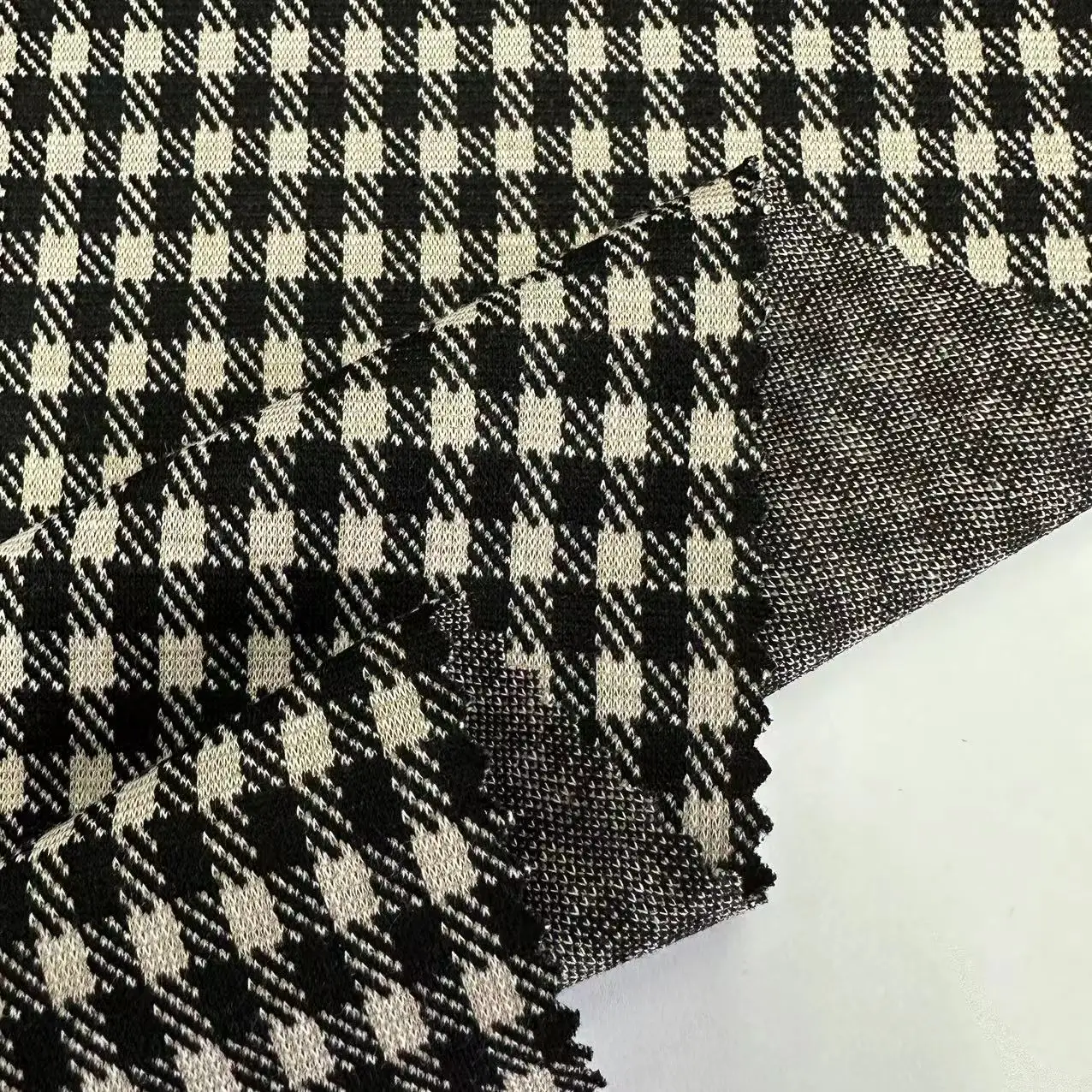 Garment brocade jacquard fabric polyester viscose rayon spandex TR yarn dyed plaid jacquard fabric for pants