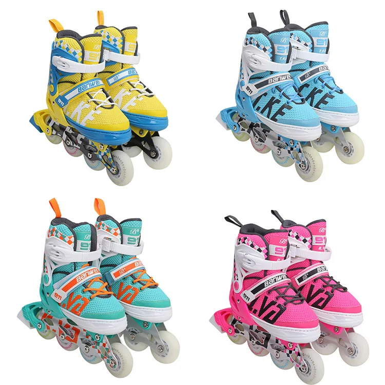 2021 NEW OEM ODM customized high quality saft adjustable flashing wheel  inline skates
