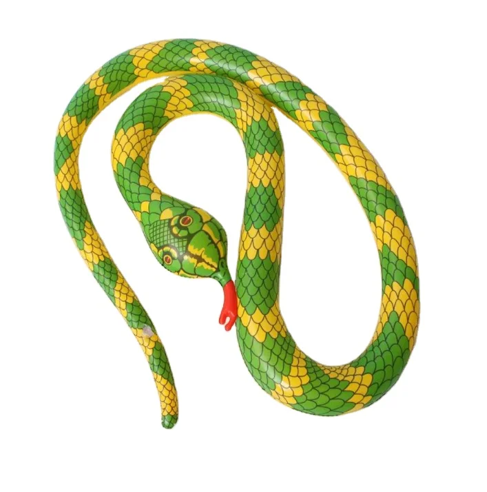 Thickened PVC inflatable python inflatable golden snake Halloween new toy inflatable animal snake