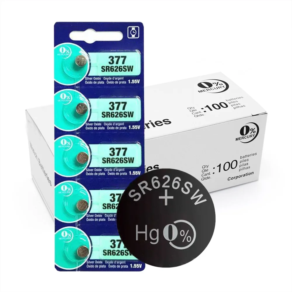 wholesale single pack 10pcs SR626SW 377 SR927SW 395 watch battery button battery silver oxide for murata
