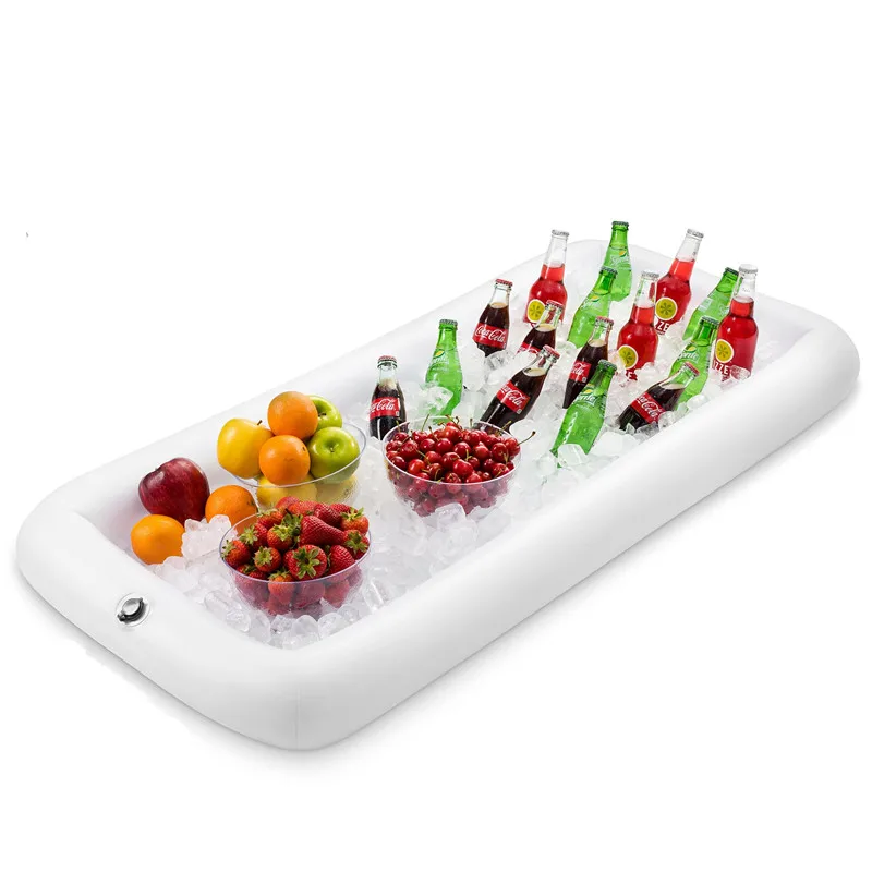 Salad Ice Tray Food Drink Tray Containers Inflatable Serving Bar For BBQ Picnic Pool Party Buffet Luau Cooler with a Drain Plug