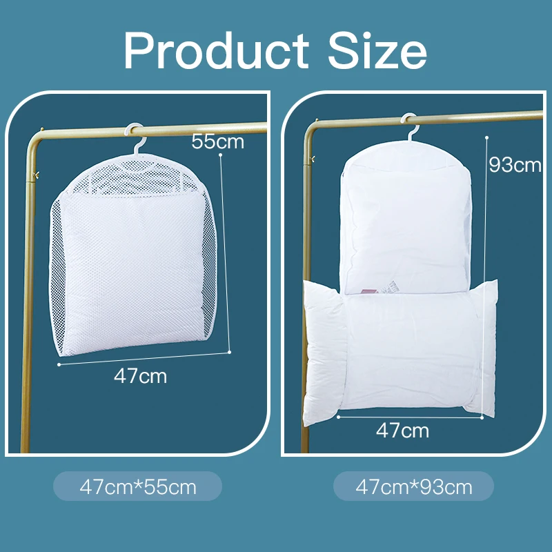 Sleeping Pillow Basking Holder Drying Rack Net 2 Layer Dryer Mesh Hanging Dryer Rack with Zipper Collapsible Toys Dryer