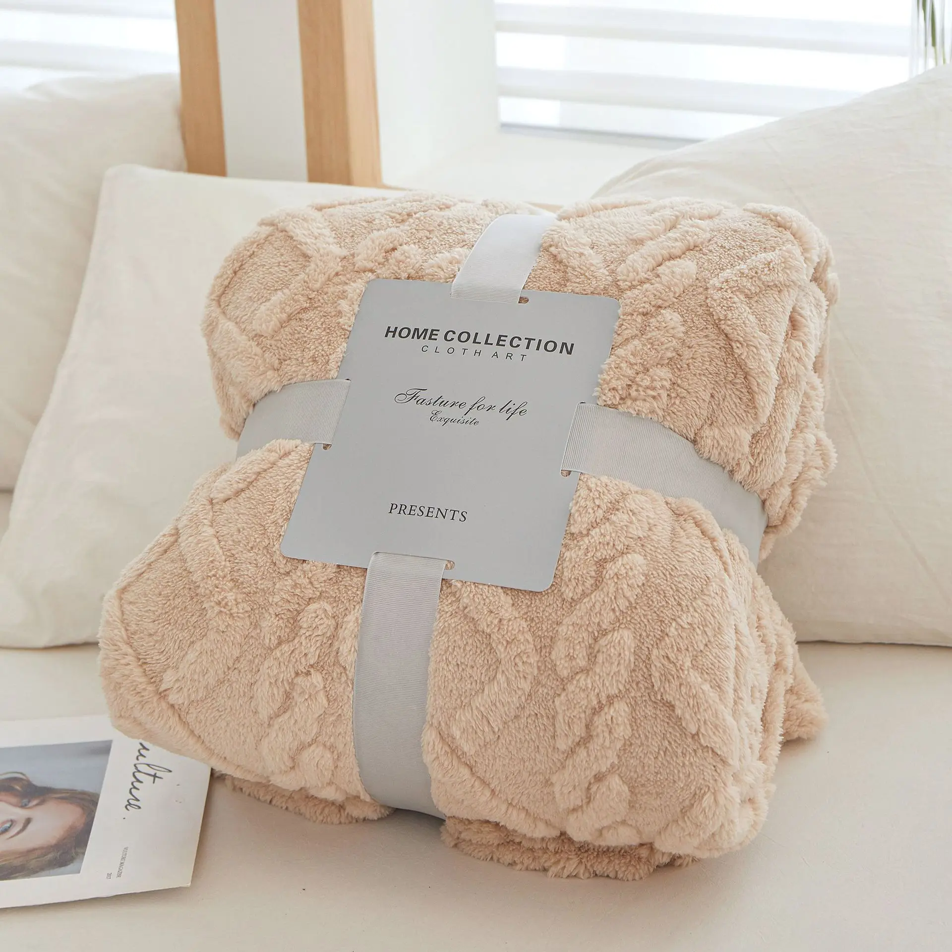 Супер мягкий окрашенный Полярный фланелевый флис современный однотонный дизайн полиэфирное Полосатое одеяло плюшевое Детское покрывало для дивана