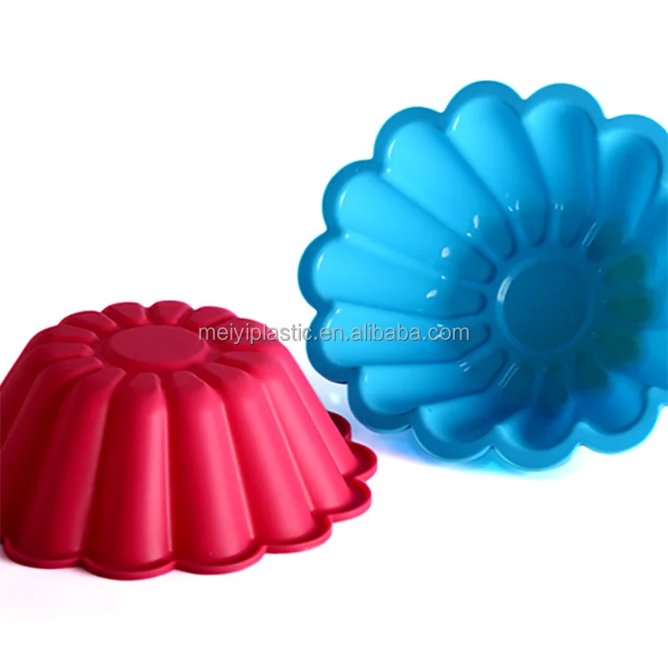 Silicone Large Cake Mold Flower Shaped Round Nonstick Baking Pan Cheesecake/Pie/Flan/Bread Baking Tray for Birthday, Anniversary