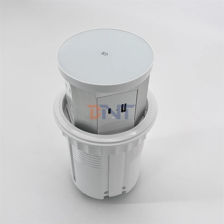 BNT Electrical push pop up socket Hidden Charger Desktop Pop Up Power Outlet Socket With Dual Usb