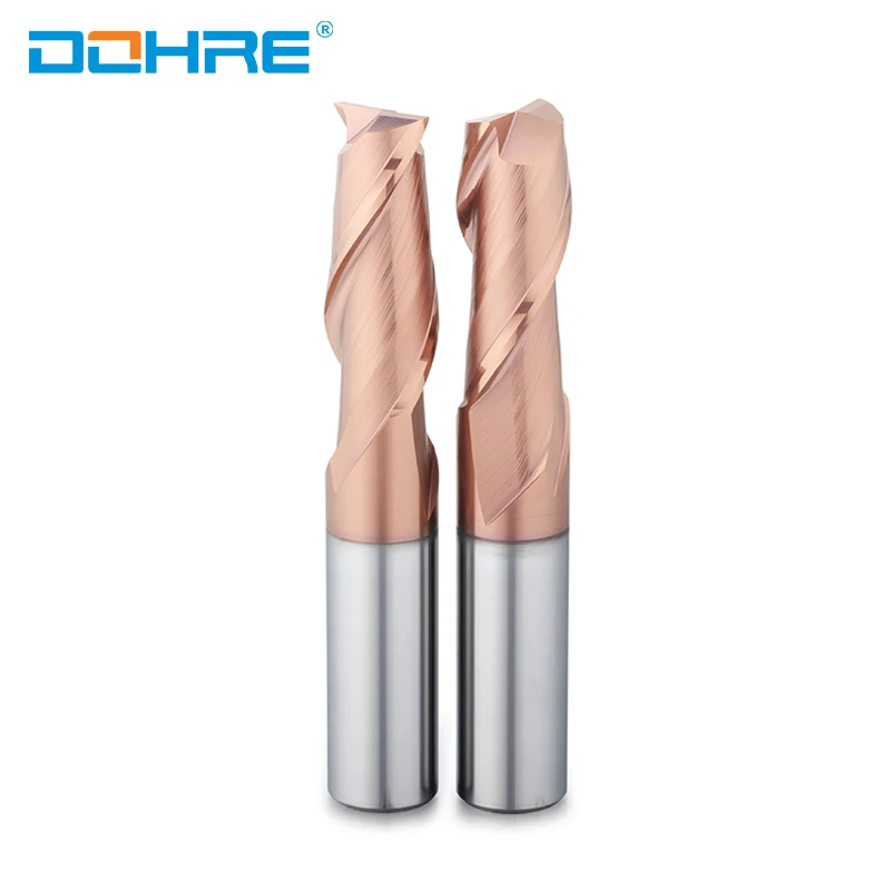 DOHRE Cost-effective UEX Carbide End Mill 2 Flutes Square EndmIlls Highly Accurate High Hardness HRC 60