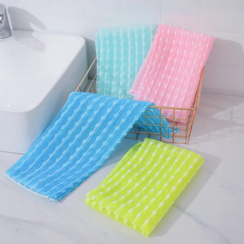 Long Rubbing Washcloth Bath Brush for Back Towels Remove Body Dirt Scrub Shower Sponge for Body Bathroom Accessories Nylon Towel