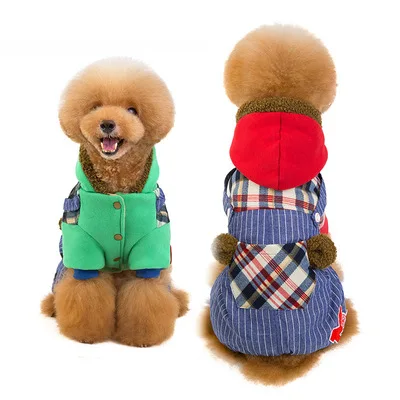 Wholesale Autumn Winter Fashion Pet Coat Comfortable Dog Coat Cut Raccoon Cotton Dog Clothes