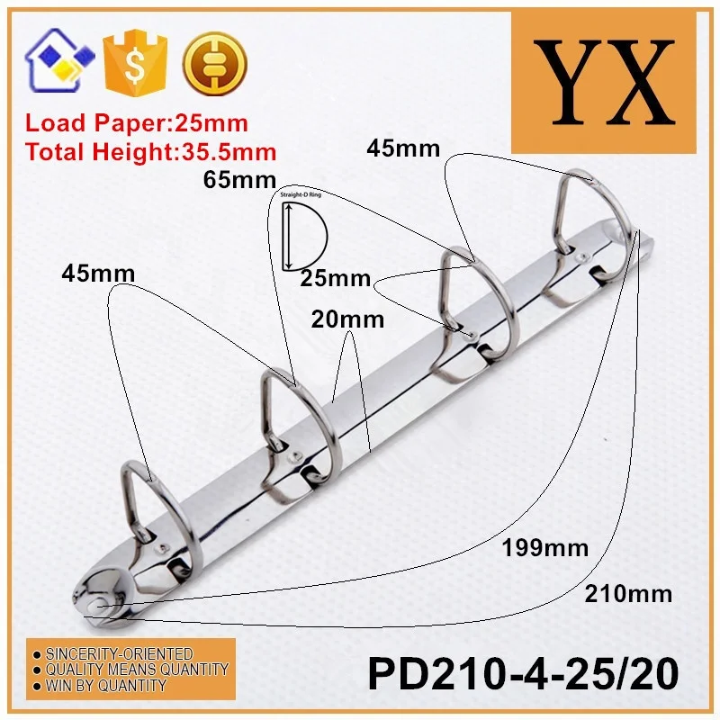 Golden trade supplier 4 ring metal binder mechanism for file folder