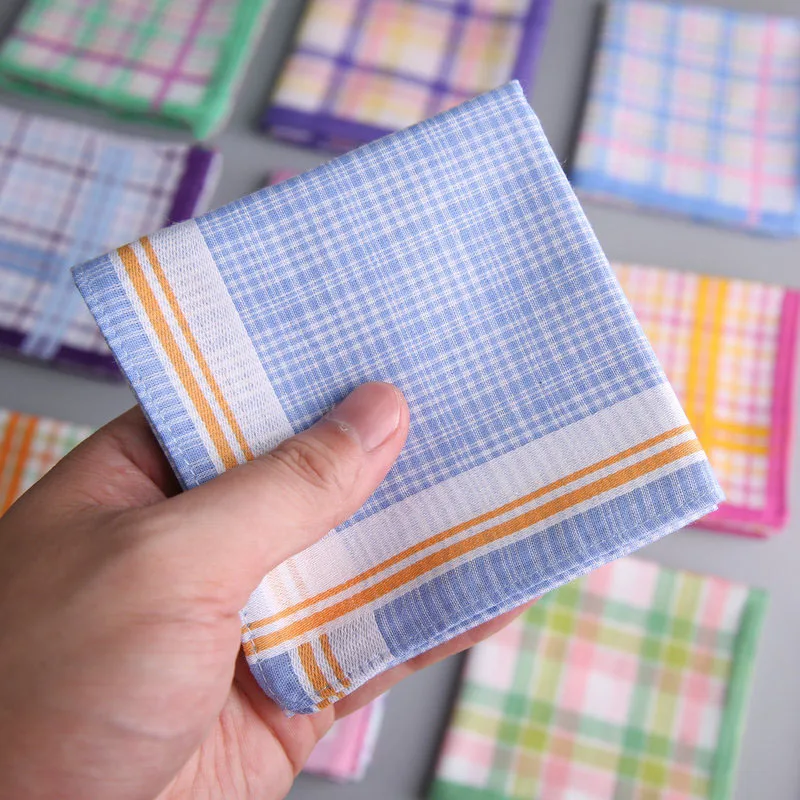100% Cotton plaid soft cotton Ladies Handkerchief