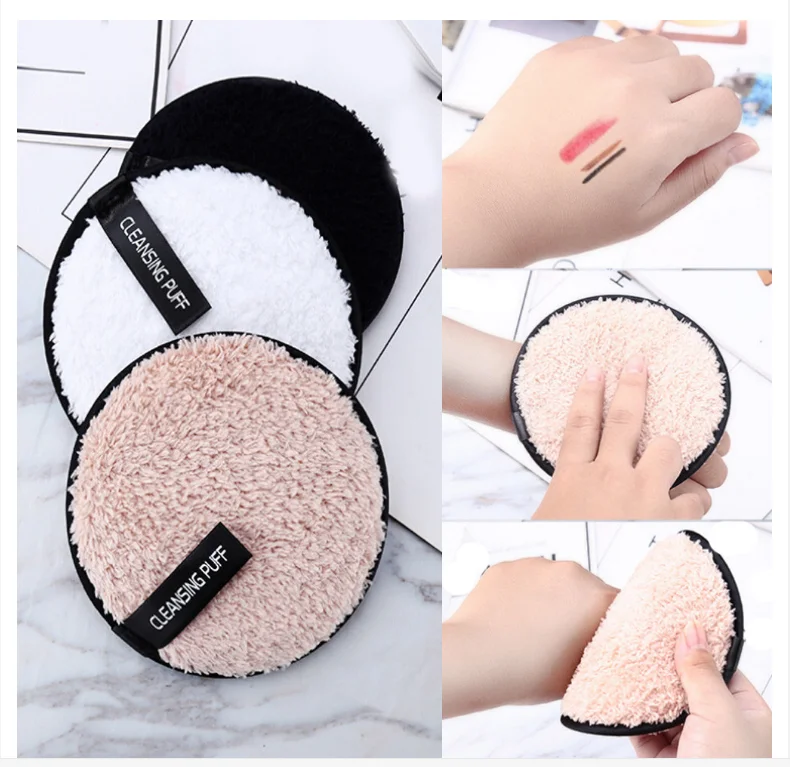 
Make up remover healthy skin Microfiber Cloth Pads Remover Towel Face Cleansing Makeup Lazy cleansing powder puff 