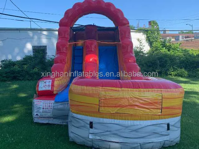 Large Water Slide with Pool Outdoor Splash Adventure Park Wet Inflatable Slides