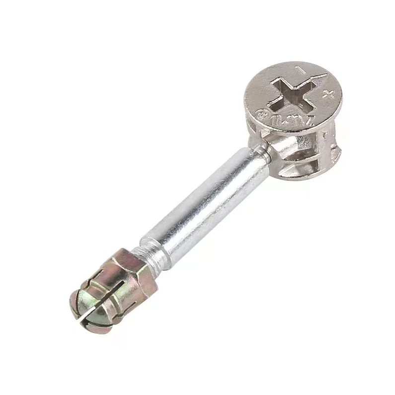 Furniture Hardware Fitting Zinc Alloy Fastener Connecting Metal Joint Bolt Fitting Plastic Dowel Eccentric Cam
