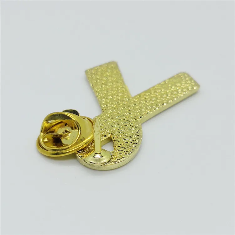 Custom breast cancer awareness health lapel pin green metal cross ribbon enamel pins