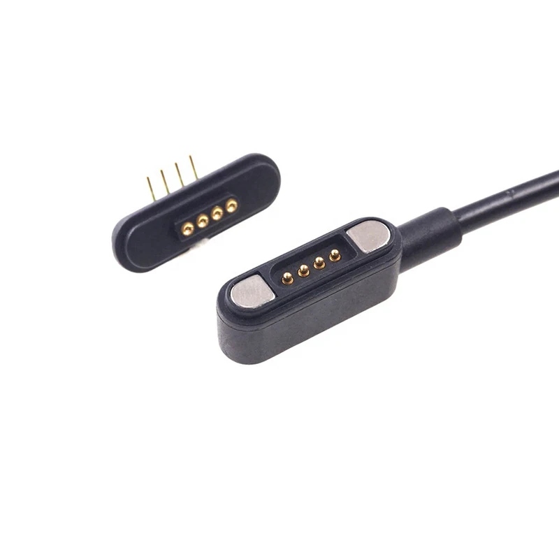90 Degree USB Male A Strong Force 500G Pogopin Angled Female PCB 12V 3A 4 Pin Pogo Pin Magnetic Connector