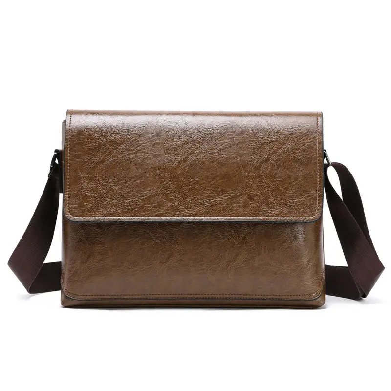 2024 New Style Leather Men Messenger Sling Bags Fashion Business Shoulder Bag Causal Crossbody Bag For Men