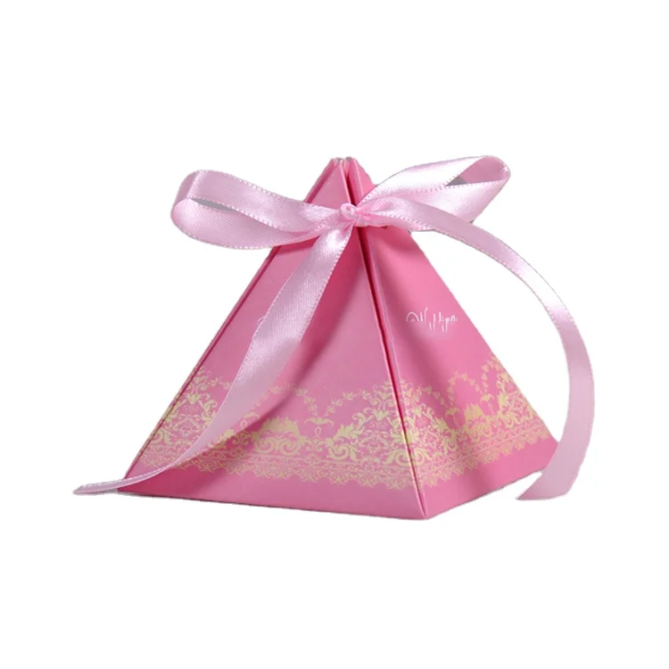 Pyramid Candy Box Creative Packaging Box Floral Wedding Souvenir Art Paper Gift Packing Shoe Packing up Class Kaifeng Factory