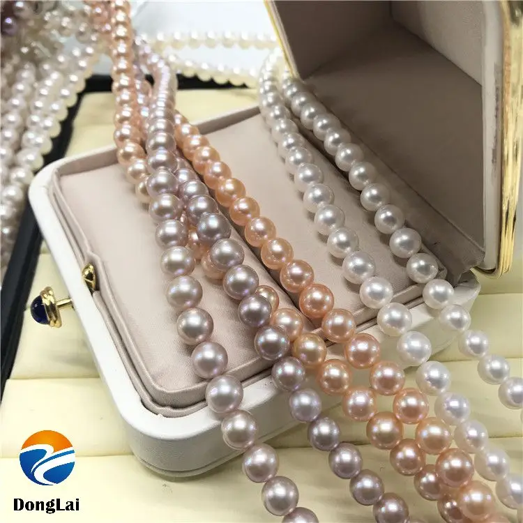 5А китайский завод культивированный натуральный жемчуг нитка 2-13 мм Идеальный Круглый белый пресноводный жемчуг ожерелье оптовая цена