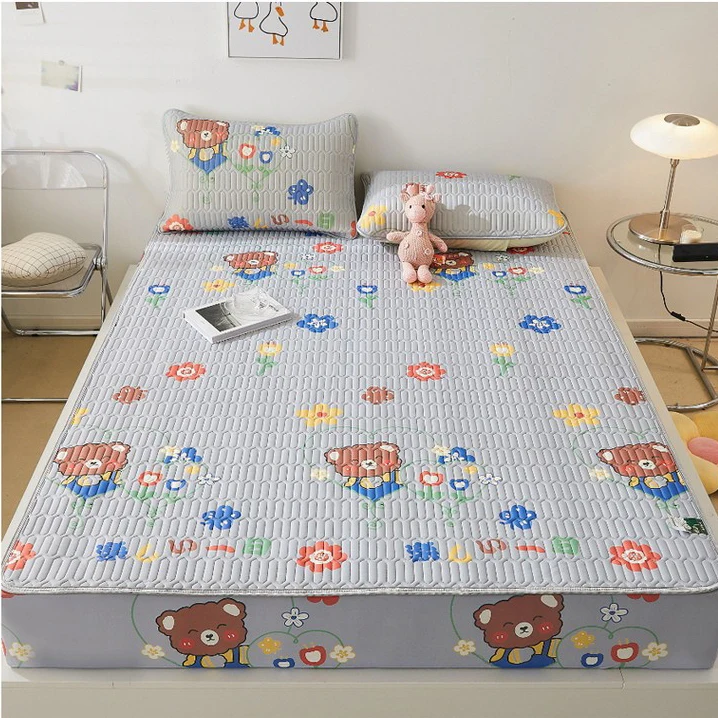 China Supplier Latex Fill Cool Cartoon Dinosaur Astronaut Mattress Cover Bedding Fitted Sheet Set