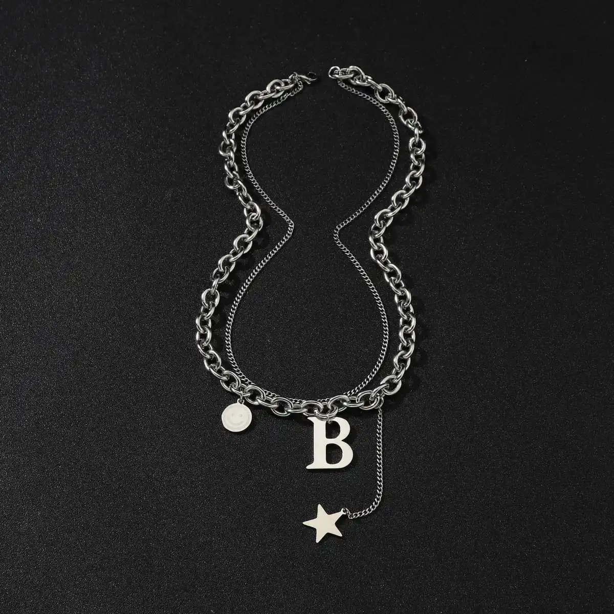 Luxury Titanium Steel Necklace Female Ins Hip-hop Spice Chain Overlaid Sweater Chain