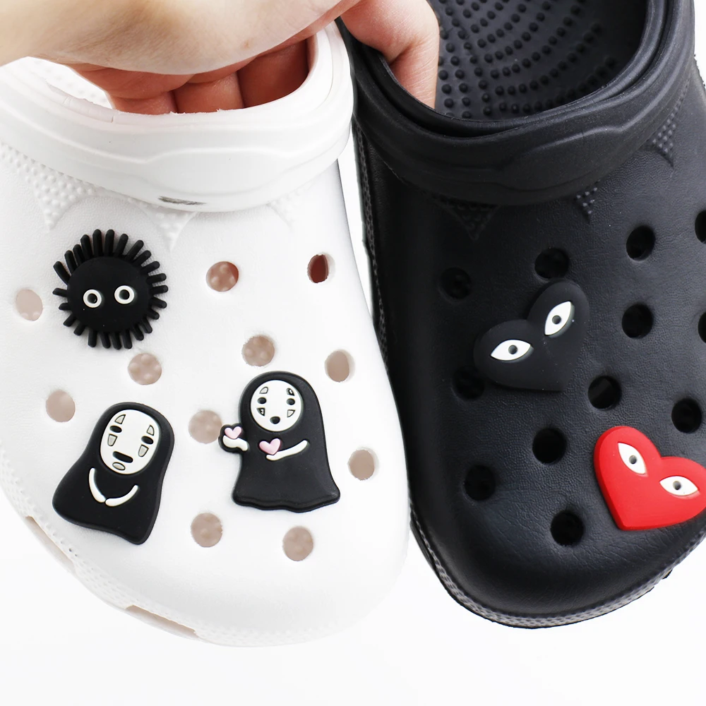 Famous Japanese Spirited away Anime PVC Shoe Charms Accessories Fit for Shoes Bracelets Bands Clog Shoe