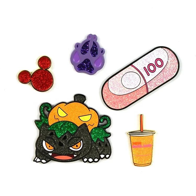 VastPins Souvenir Custom Cute Gifts Santa Claus Candy Bear King Red Glitter Metal Badges Lapel Christmas Pin Hard Enamel Pin