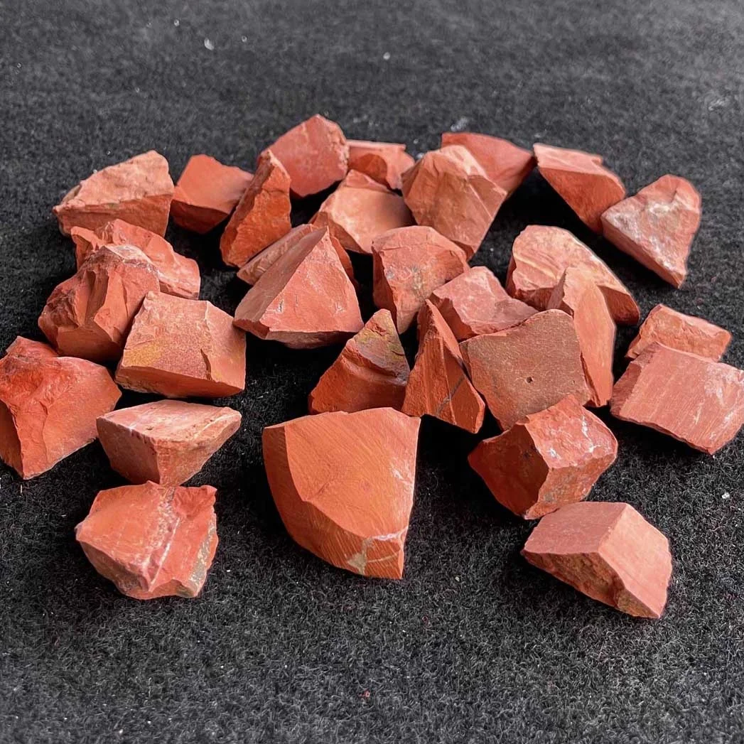 Wholesale Natural Crystal Quartz Raw Gravel Stone Gemstone Red Jasper Rough Stones