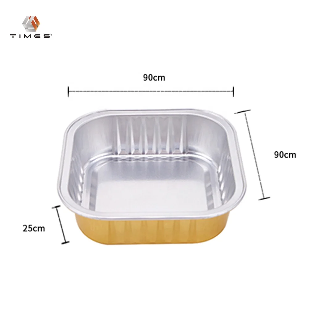 Food Service Kitchen Use for Desserts & Cakes Square Aluminium Foil Container Supplier