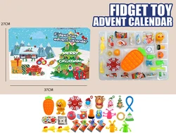 2022 Wholesale Amazon Hot Selling Custom Xmas Gift Blind Toys Set Christmas 24 Days Fidget Toy Advent Calendar for Kids